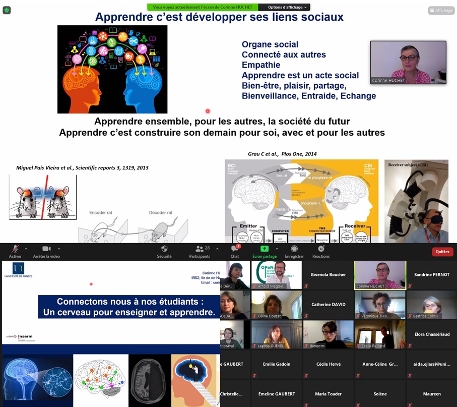 Corinne HUCHET suite à sa conférence du mardi 1er décembre "Un cerveau pour enseigner et apprendre - connectons-nous à nos étudiants"